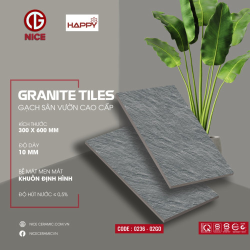 Gạch sân vườn Happy 30x60 mã 0236-02GO